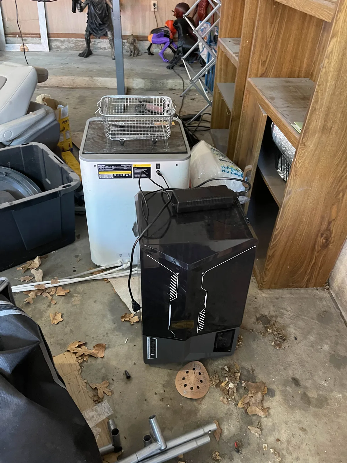 The printers and cleaning equipment at the pickup location.